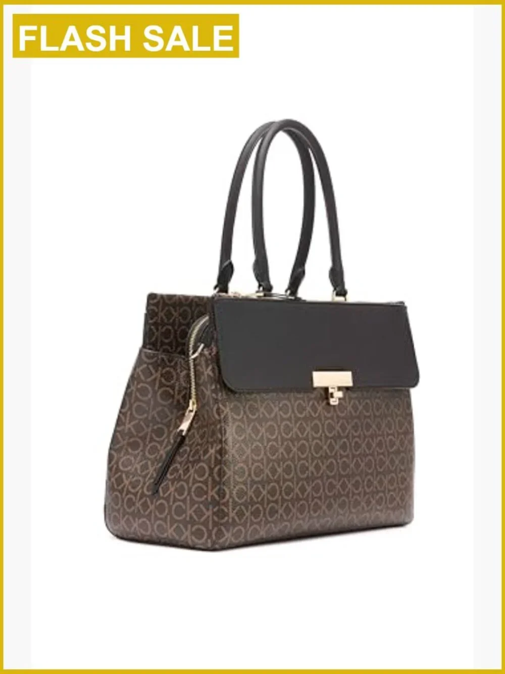 Vegan Leather Satchel Tote with Triple Compartments